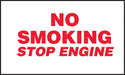 No Smoking Stop Engine- 5"w x 3"h Decal