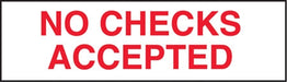 No Checks Accepted- 7" w x 2" h Decal