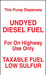 Pump Dispenses Undyed Diesel Fuel- 6"w x 10"h Decal