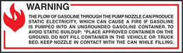 Warning The Flow Of Gas- 6"w x 2"h Decal