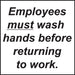 Employees Must Wash Hands- 6"w x 6"h Decal