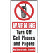 WARNING Turn Off Cell- 3"w x 6"h Decal