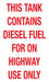 This Tank Contains Diesel Fuel- 6"w x 10"h Decal
