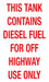 This Tank Contains Diesel Fuel- 6"w x 10"h Decal