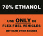 70% ETHANOL- 3" w x 2.5" h Decal
