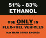 51%-83% ETHANOL-  3" w x 2.5" h Decal