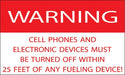 Warning Cell Phones- 5"w x 3"h Decal