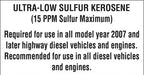 Ultra-Low Sulfur Kerosene- 5.25"w x 2.75"h Decal