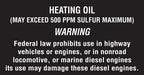 Heating Oil (May exceed 500ppm...)- 5.25"w x 2.75"h Decal
