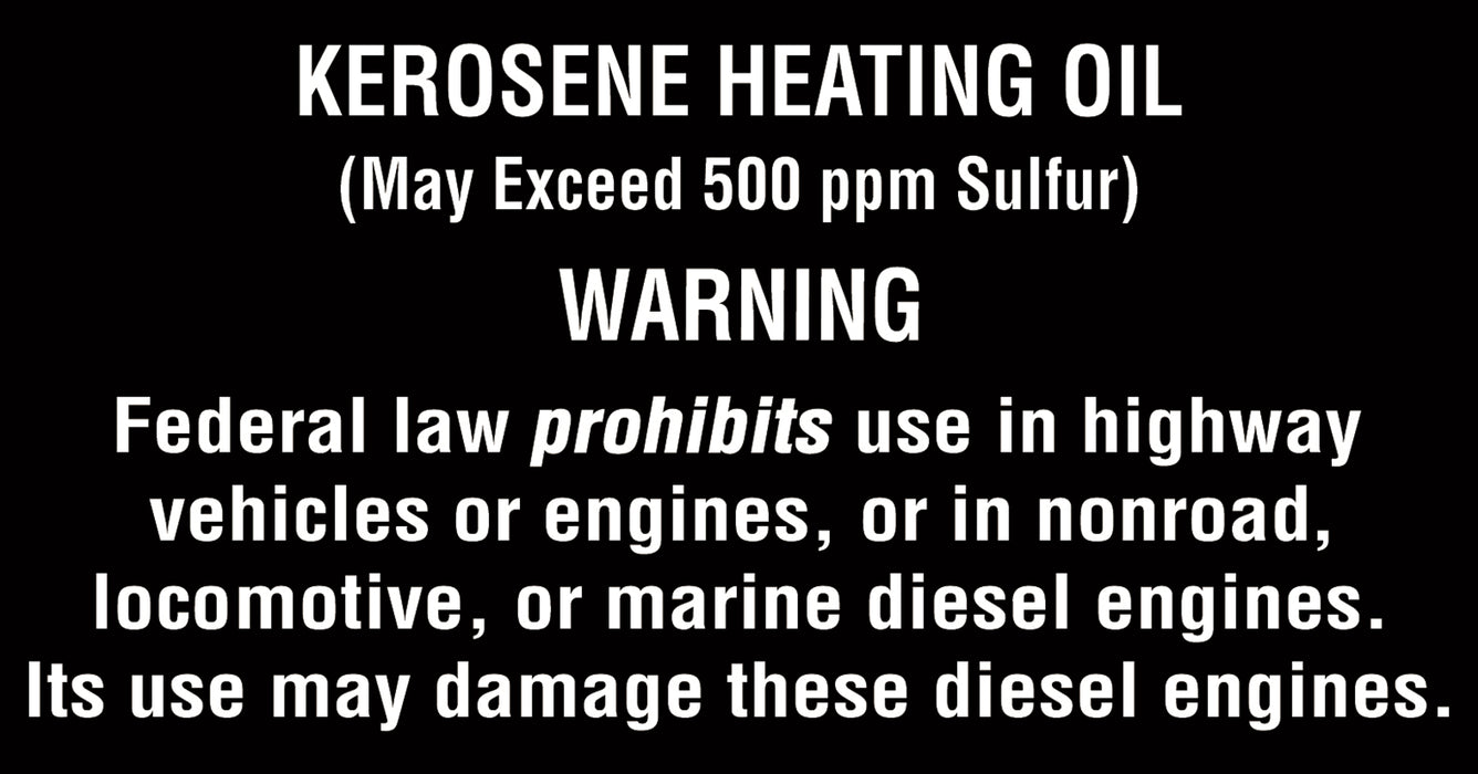 Kerosene Heating Oil- 5.25"w x 2.75"h Decal