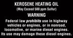 Kerosene Heating Oil- 5.25"w x 2.75"h Decal