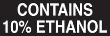 Contains 10% Ethanol- 6"w x 2"h Decal