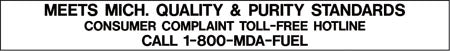 MEETS MICH.QUALITY & PURITY STANDARDS- 9"w x 1"h Decal