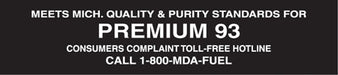 Meets Michigan...Premium 93- 9"w x 2"h White on Black Decal
