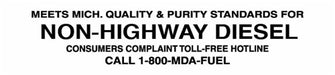 Non-Highway Diesel- 9"w x 2"h Decal