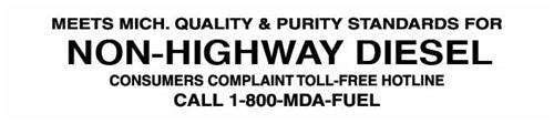 Non-Highway Diesel- 9"w x 2"h Decal