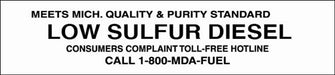 Low Sulfur Diesel- 9"w x 2"h Decal