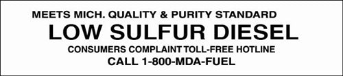 Low Sulfur Diesel- 9"w x 2"h Decal