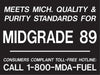 Meets Michigan...Midgrade 89- White on Black 4"w x 3"h Decal