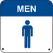Men's Bathroom Sign- 6" x 6" Aluminum