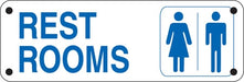Restrooms (Men/Women Symbols)- Aluminum Restroom Sign