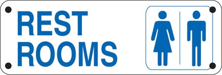 Restrooms (Men/Women Symbols)- Aluminum Restroom Sign
