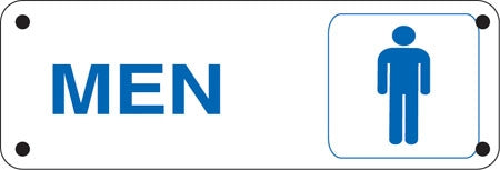 "Men" and (Symbol)- Aluminum Restroom Sign
