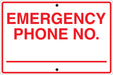 Emergency Phone Number- 18"w x 12"h Aluminum Sign