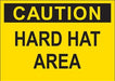 Caution Hard Hat Area- 10"w x 7"h Decal
