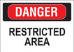 Danger Restricted Area- 10"w x 7"h Decal