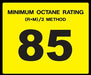 Octane Rating Decal- Standard