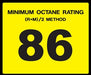 Octane Rating Decal- Standard
