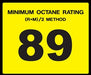 Octane Rating Decal- Standard