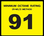 Octane Rating Decal- Standard