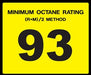 Octane Rating Decal- Standard