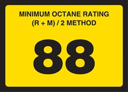 Gilbarco Advantage Octane Rating Decal