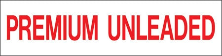 Pump Decal- Red on White, "Premium Unleaded"