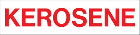 Pump Decal- Red on White, "Kerosene"