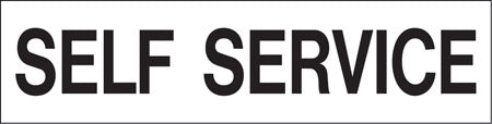 Pump Decal- Black on White, "Self Service"