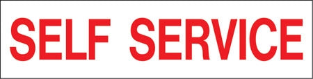 Pump Decal- Red on White, "Self Service"