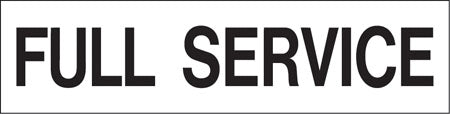 Pump Decal- Black on White, "Full Service"