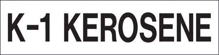 Pump Decal- Black on White, "K-1 Kerosene"