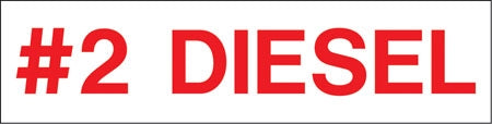 Pump Decal- Red on White, "#2 Diesel"