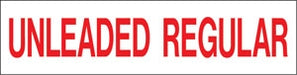 Pump Decal- Red on White, "Unleaded Regular"