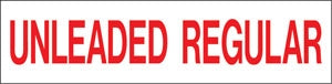 Pump Decal- Red on White, "Unleaded Regular"