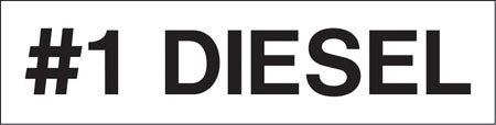 Pump Decal- Black on White, "#1 Diesel"