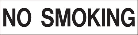 Pump Decal- Black on White, "No Smoking"