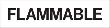 Pump Decal- Black on White, "FLAMMABLE"
