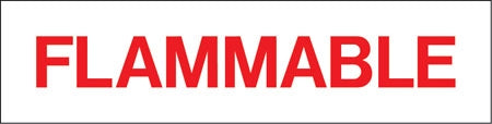 Pump Decal- Red on White, "FLAMMABLE"