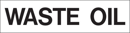 Pump Decal- Black on White, "WASTE OIL"